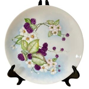 Vintage 1950’s Arzberg Germany 10” Plate Artist Signed Floral Design